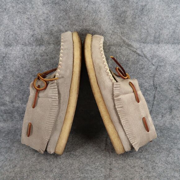 Eastland Shoes Womens 6.5 Moccasin Booties Casco 1955 Leather Fringe Bow Slip On - Picture 10 of 14